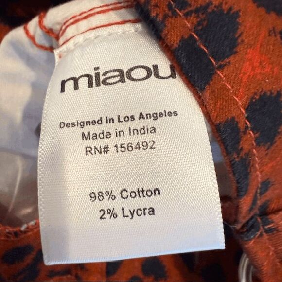 NEW! MAIOU The Tommy Pant in Red Leopard Print with Silver Belt Size 27 - Picture 10 of 15